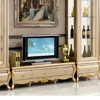 Meuble TV moderne minimaliste en bois blanc avec bande LED et étagères à éclairage réglable en couleur, mobilier pour la maison