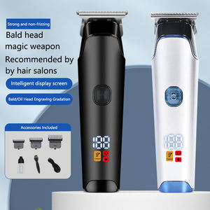 <span class=keywords><strong>Tondeuse</strong></span> à <span class=keywords><strong>cheveux</strong></span> électrique professionnelle silencieuse en acier inoxydable, rechargeable par USB, écran LCD, sans fil, pour barbier/barbe, usage domestique, sur batterie - Product Image 4