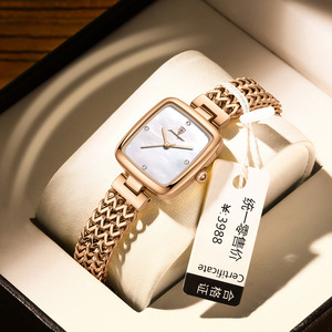POEDAGAR 768 Montre carrée de luxe pour femmes Montre à quartz étanche en acier inoxydable pour femmes Montre élégante à la mode pour femmes - Product Image 6