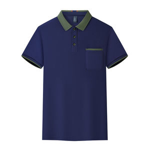 Camisa Polo de Color Sólido, Poliéster Piqué, Manga Corta, Uso Diario, Uniforme - Product Image 4