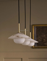 Lustre de restaurant en albâtre naturel d'Espagne, style américain simple et luxueux, pour table à manger, chambre, bar, lampes décoratives créatives.