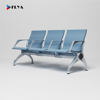 Banc d'attente FLYA personnalisé pour aéroport, salon VIP, terminal, salle d'attente, réception, avec structure en poutre, 2, 3, 4 ou 5 places, en PU