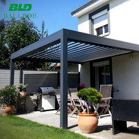 Pergola bioclimatique autoportante en aluminium moderne pour terrasse, gazebo pergola