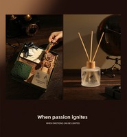 Coffret Cadeau Diffuseur à Bâtonnets d'Aromathérapie Sans Alcool, Sans Flamme, Longue Durée (90-120 Jours), Parfum en Verre Artisanal de Luxe