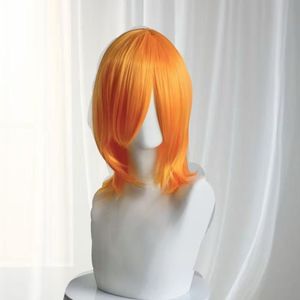 Perruque courte MapofBeauty de 16 pouces/40 cm avec frange latérale, en fibre haute température, bonnet ajustable, perruque superposée pour cosplay (rouge) - Product Image 6