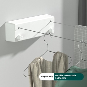 Vente en gros corde <span class=keywords><strong>à</strong></span> <span class=keywords><strong>linge</strong></span> double télescopique non perforée intérieur/<span class=keywords><strong>extérieur</strong></span> balcon étendoir pôle <span class=keywords><strong>à</strong></span> <span class=keywords><strong>linge</strong></span> en plastique - Product Image 2