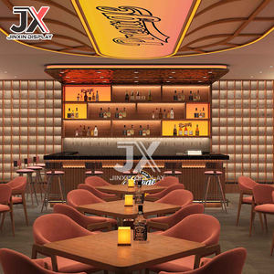 تصميم مخصص لطاولة بار مع خزانة عرض رخامية وكراسي، أثاث للنوادي الليلية والمقاهي والحانات، حل متكامل - Product Image 5