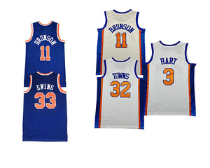 Nouveaux maillots de basket-ball cousus <span class=keywords><strong>pas</strong></span> chers 2026 – 11 Brunson, 32 Towns, 3 Hart, 33 Ewing - Product Image 2