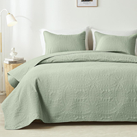 Ensemble de couette ultrasonique solide, couvre-lit léger et doux, couvre-lit matelassé pour toutes les saisons, ensemble 3 pièces