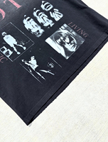 T-shirt Homme Personnalisé Vintage Délavé Effet Vieilli, Ourlet Brut, Manches Courtes, Imprimé Graphique Portrait Rétro, Coton Épais