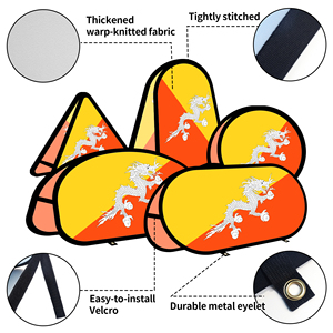 Bannière ovale Bhutan en tissu tricoté warp-knit pour la promotion publicitaire en extérieur, tente extérieure - Product Image 3