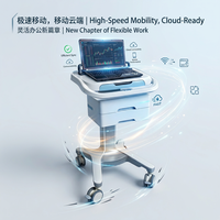 Chariot médical mobile Meden M6, construction en plastique, équipement infirmier hospitalier, capacité de charge de 200 lb, tiroirs verrouillables
