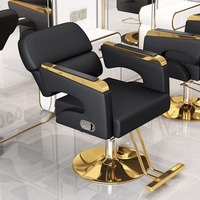 Chaise de barbier professionnelle pour salon, inclinable, pivotante, avec fonctions de levage - Style rétro nostalgique en acier inoxydable pour salons tendance