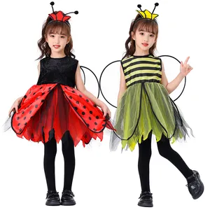 Großhandel Mädchen märchenhafter Biene-Kleid Kinder Halloween-Party Kostüme