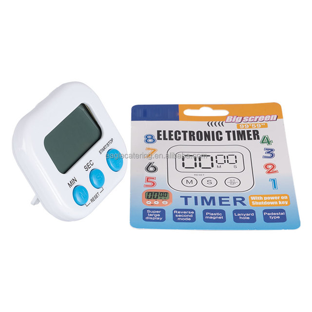 Large Screen LCD Electronic Kitchen Timer with Positive Negative Baking Reminder Big Loud Alarm and Common Plastic Appearance