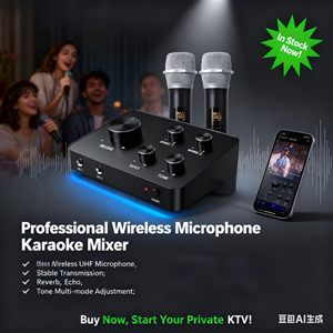 Hệ thống micro không dây karaoke chuyên nghiệp Bộ thu hỗ trợ truyền âm thanh 2.0 kênh ECHO REVERB HD <span class=keywords><strong>TV</strong></span> PC - Product Image 1