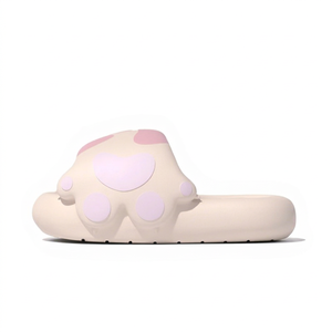 Pantuflas para Adultos con Diseño de Pata de Gato, Suela Suave de EVA de 3.5 cm, Antideslizantes, Moldeadas por Inyección, Color Sólido, para Interiores - Product Image 1