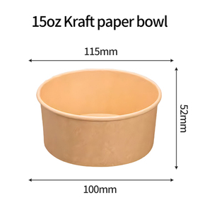 Approvisionnement d'usine gobelet Congee jetable personnalisable bol en papier papier kraft seau à soupe gobelet en papier avec couvercle bol d'emballage à emporter - Product Image 1