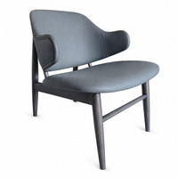 Fauteuil lounge en cuir gris de haute qualité, fauteuil d'appoint avec structure en chêne massif pour salon, OEM ODM personnalisé