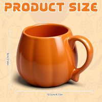 Mug en céramique personnalisé de 14 oz en forme de citrouille, mug à café pour l'automne, Halloween, Thanksgiving, tasse en céramique avec poignée