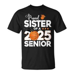 T-Shirt Promozionale Premium per Laureati di Basket 2025 - Sorella Orgogliosa - Product Image 1