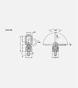 Perno de Seguridad Giratorio de Servicio Ligero con Rodamiento de Bolas para Aplicaciones de Elevación Industriales - Product Image 2