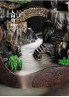Résine montagne encensoir reflux brûleur d'encens cascade fontaine support en céramique maison Yoga Spa femmes cadeau cônes brûleur d'encens