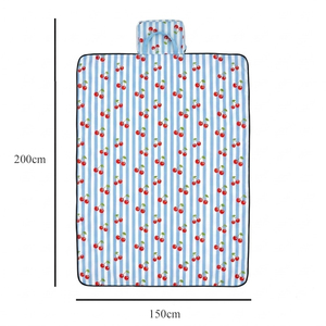 Waterproof Picnic Blanket with Storage Foldable, Quilted Custom Print Beach Mat Outdoor Family Blanket with Carry Handle - Product Image 3