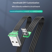 Câble USB souple en silicone, mini USB coudé, port en T trapézoïdal, câble d'alimentation et de données pour téléphone portable avec conducteur en cuivre