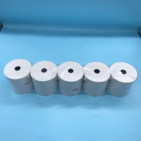 Rouleau de papier thermique 3 couches 57x38mm 48g avec mandrin plastique pour imprimantes de caisse enregistreuse/TPV et guichets automatiques