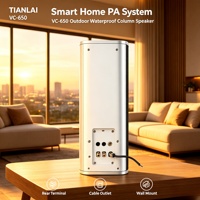 Speaker Kolom Luar Ruangan HKVS 120W IP65 Tahan Air, Tweeter Woofer Aluminium PA, Pemasangan di Dinding untuk Siaran Publik di Taman