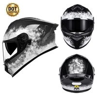 Casque de moto intégral certifié DOT, vente en gros d'usine, avec doublure confortable et double visière, en matériau ABS