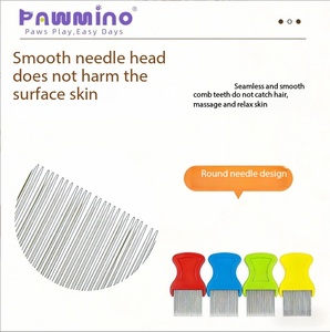Peigne de toilettage Pawmino pour animaux de compagnie, à dents fines, en plastique, pour l'élimination des puces chez les chats et les chiens - Product Image 4