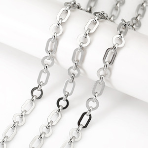 Stainless Steel Flattened Oval Round Chain Fashionable DIY <b>Bag</b> <b>Accessories</b> 506 WLL506 - Product Image 1