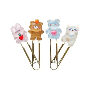 <b>Cute</b> Animal <b>Bear</b> Paper Clip 50 Mm Metal Pvc Soft Rubber Student Office Stationery Bookmark Creative Cartoon Design - Product Image 5