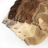 Extensions de cheveux naturels européens 100% humains 12A vierges Remy Super Double Drawn, trame plate, ondulation naturelle, trame la plus fine