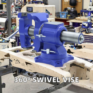 Étau industriel pivotant à 360 degrés en fonte avec base fixe, diverses tailles, vente en gros du fabricant - Product Image 2