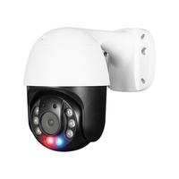 Caméra IP PTZ POE miniature avec zoom numérique 3x, alarme de lampe torche rouge et bleue, CMOS IMX335 6MP, avec audio bidirectionnel et emplacement pour carte SD