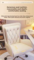 Chaise de bureau/ordinateur pivotante réglable en hauteur style exécutif avec support arrière pour chaise et table d'ordinateur d'étude à domicile