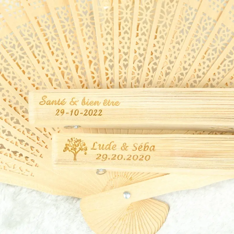 Kipas tangan pernikahan kertas yang paling populer hadiah untuk tamu kerajinan bambu