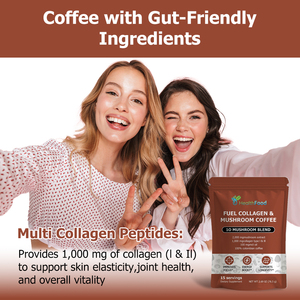 Café aux champignons et collagène le plus vendu, contient un mélange exclusif de champignons Fuel, renforce le système immunitaire, poudre de café - Product Image 4