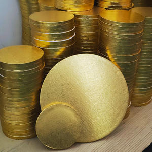 حامل كعك باكينواي ألواح قواعد كعك أسطوانية مستديرة ذهبية بالجملة ورق فضي دائري أبيض - Product Image 6