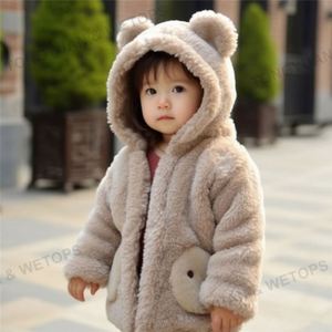 Vêtements personnalisés Vêtements pour filles Nouveaux vêtements pour bébés en fausse fourrure Vêtements pour enfants Vêtements d'extérieur pour enfants Ours en peluche Trench Coat Vestes - Product Image 2