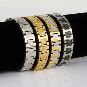 <span class=keywords><strong>Bracelet</strong></span> magnétique tendance en acier inoxydable 316 plaqué or avec zircon pour couples, <span class=keywords><strong>marque</strong></span> OJ - Product Image 1