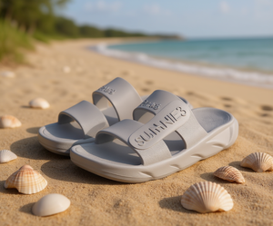 Sandali Eva a doppia fascia grigio taglia 25, comodi, unisex, estivi, a punta aperta, stile slip-on, tinta unita - Product Image 2