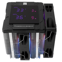 Refroidisseur de processeur Thermalright PA120 DIGITAL ARGB BLACK, hauteur 162 mm, double tour, 6 caloducs, écran LCD, AMD INTEL
