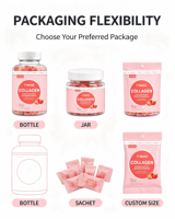 Gummies de Collagène Marin à Marque Blanche Peptides de Poisson Vitamine C Anti-Âge Beauté Pectine OEM ODM