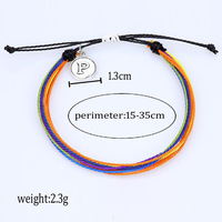 Corde enduite de cire imperméable à l'eau personnalisée faite à la main réglable à la mode été plage surf cordon tissé tressé corde chaîne Bracelet cheville