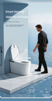 WC intelligent électrique PLMR K11-D2 avec siège chauffant, double chasse d'eau, télécommande et évacuation au sol