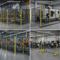 Clôture de sécurité modulaire pour robot industriel, portail coulissant, grillage de protection, cloison en treillis métallique, poteau jaune haute visibilité